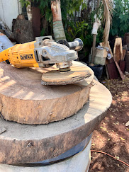 Lijadora sobre corte transversal de madera
