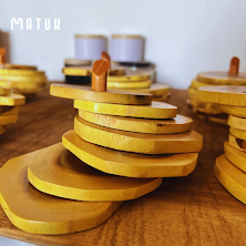 Posavasos de madera en producción